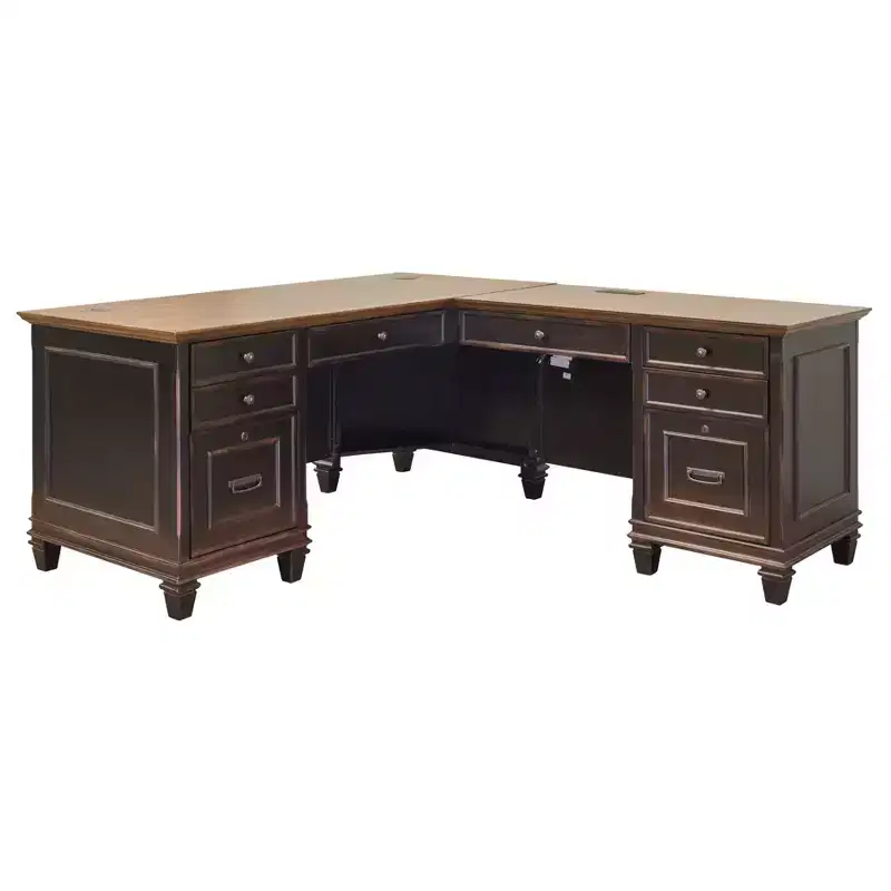 L-Shaped Pedestal Desk