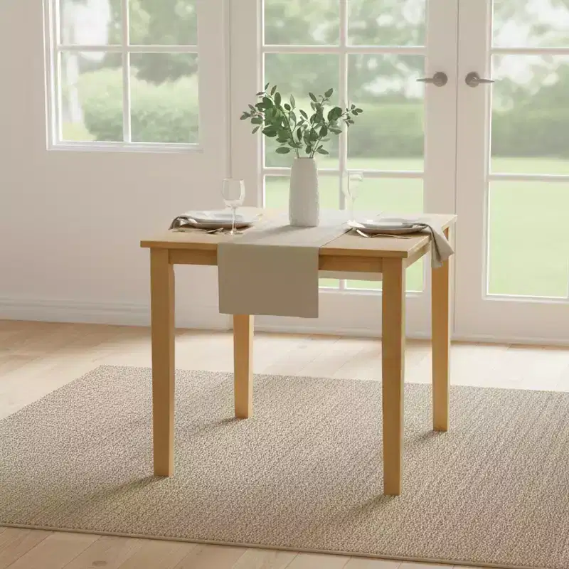 Square Solid Wood Dining Room Kitchen Table, Natural Oak