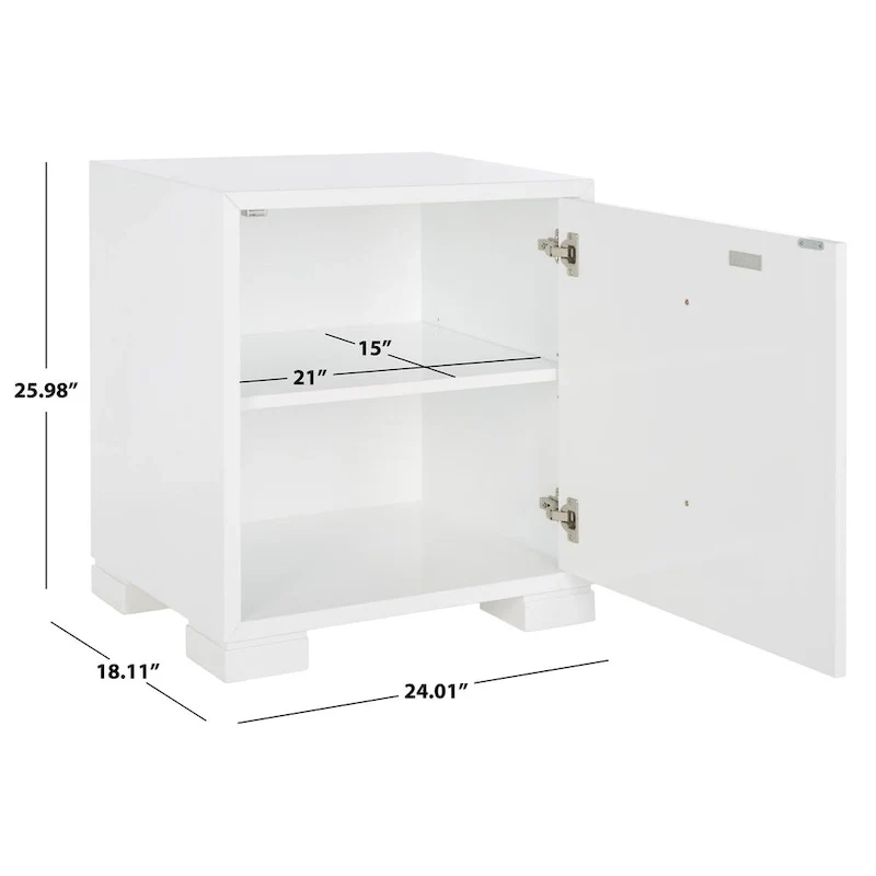 White/ Gold Lacquer Chest - 24Wx18Dx26H