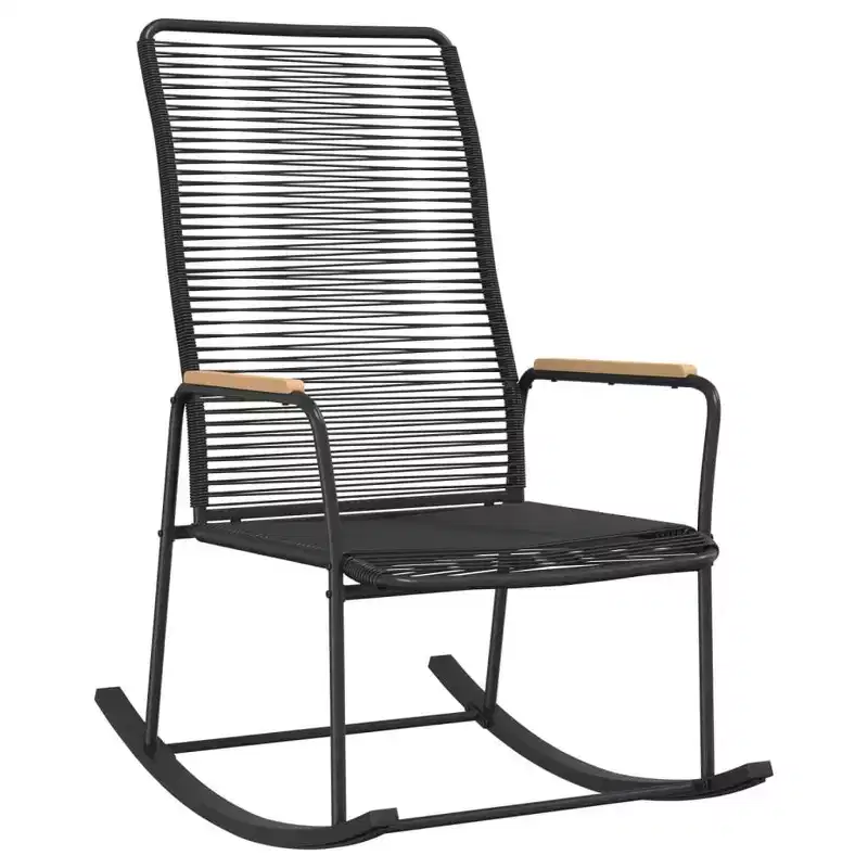 vidaXL Patio Rocking Chair Black 23.2x31.3x40.9 PVC Rattan