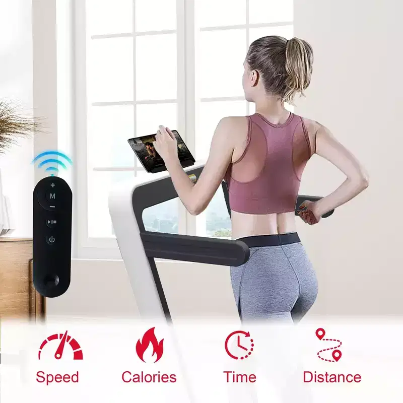 Okak 2-IN-1 Under Desk Treadmill with Remote Control, Folding Electric Walking Pad with 2.5HP, Portable Treadmill for Home, White