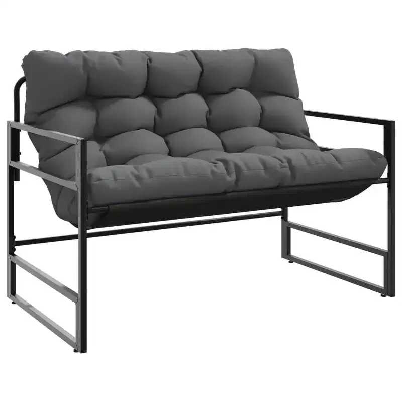 Garden Bench with Cushion in Taupe