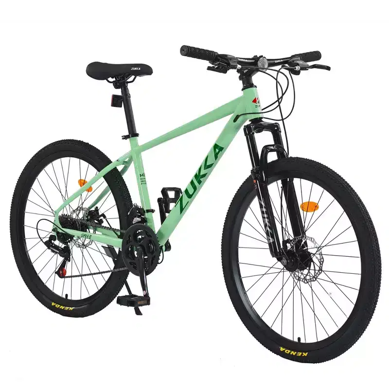 NAYSAYE 26 Inch Mountain Bike 3X8/24 Speeds MTB with Steel Frame Front Suspension Frok for Adult Men Women Student, Green, 65.75*24.41*37