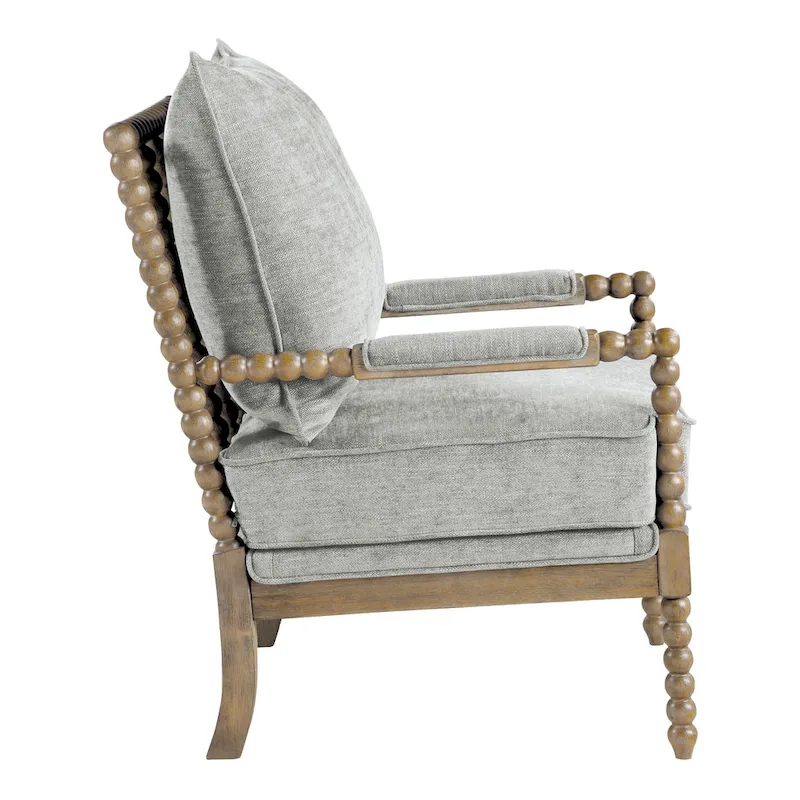 Fletcher Spindle Chair in Fabric with Brushed Charcoal Finish