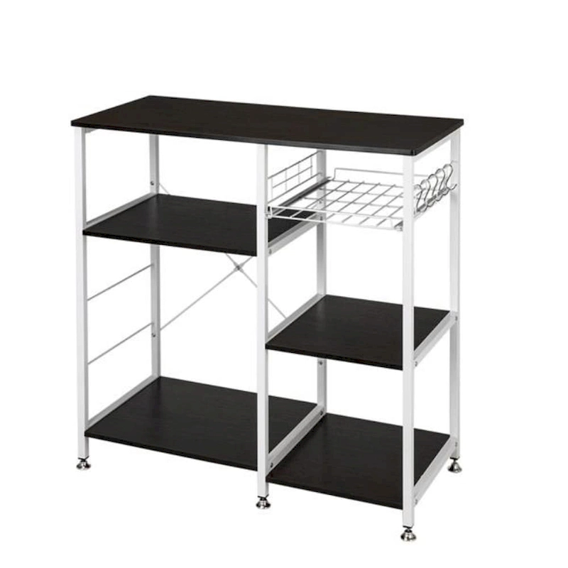 Kitchen Bakers Rack Utility Storage Shelf Microwave Stand 3-Tier Table For Spice Rack Organizer Workstation, Dark Brown