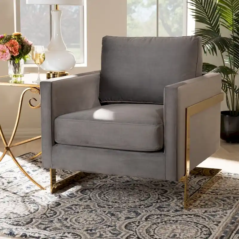 Bryson Glam Velvet Fabric Armchair