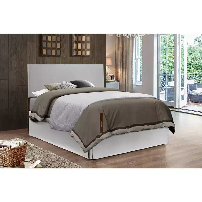 Queen Adjustable Height Headboard, Faux Leather Upholstered, Wall or Bed Frame Mount, Minimalist Style