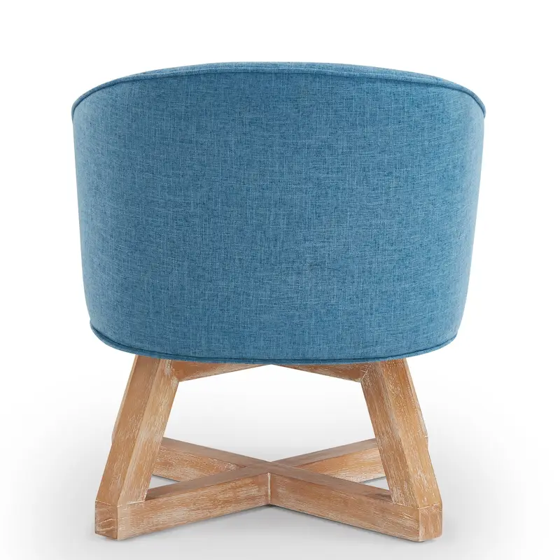 GDFStudio Swivel Accent Chair with Cross-shaped Wooden Base