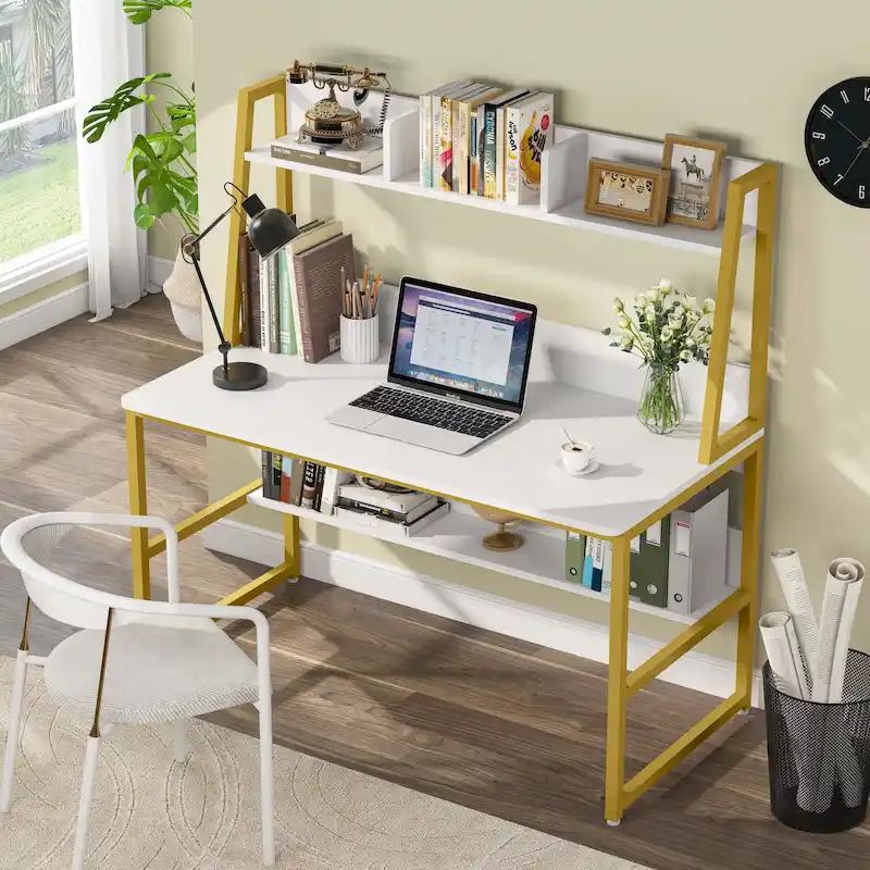 Computer Desk with Hutch and Bookshelf
