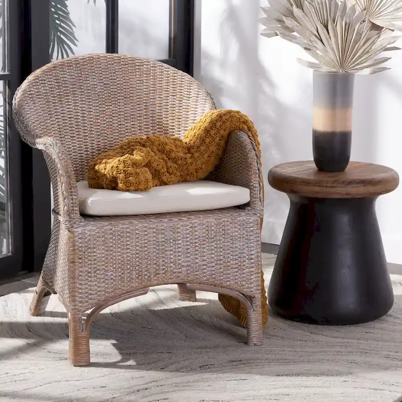 Rattan Accent Chair with Cushion | Boho Style | 22