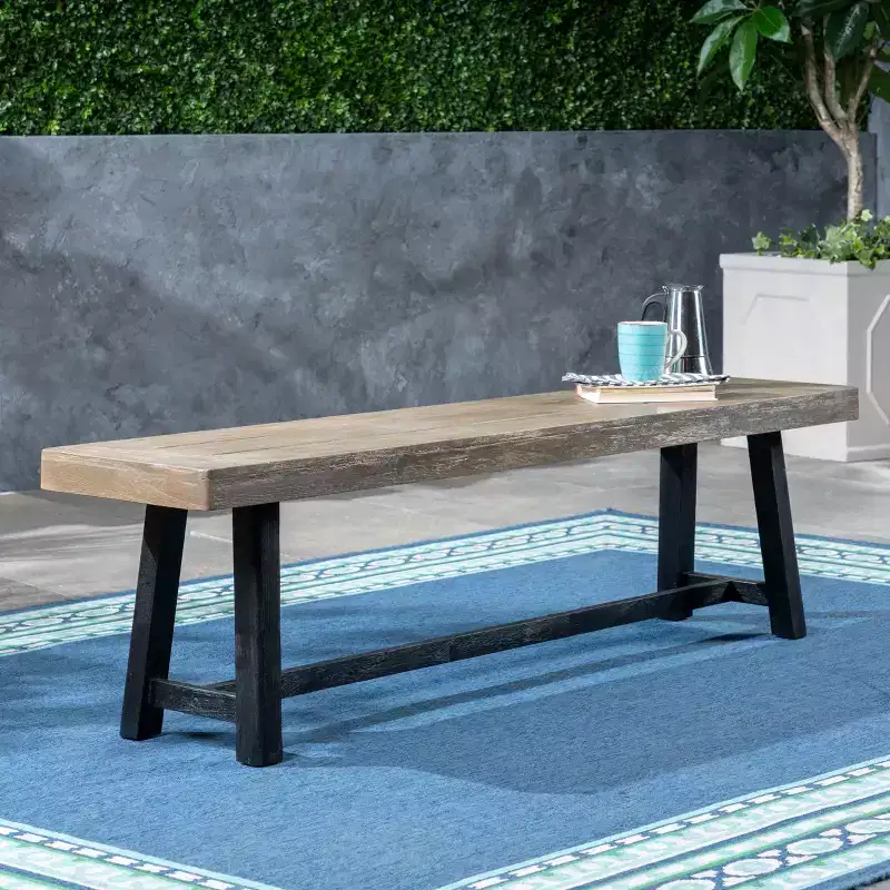 GDFStudio Foster Outdoor 63 Acacia Wood Bench