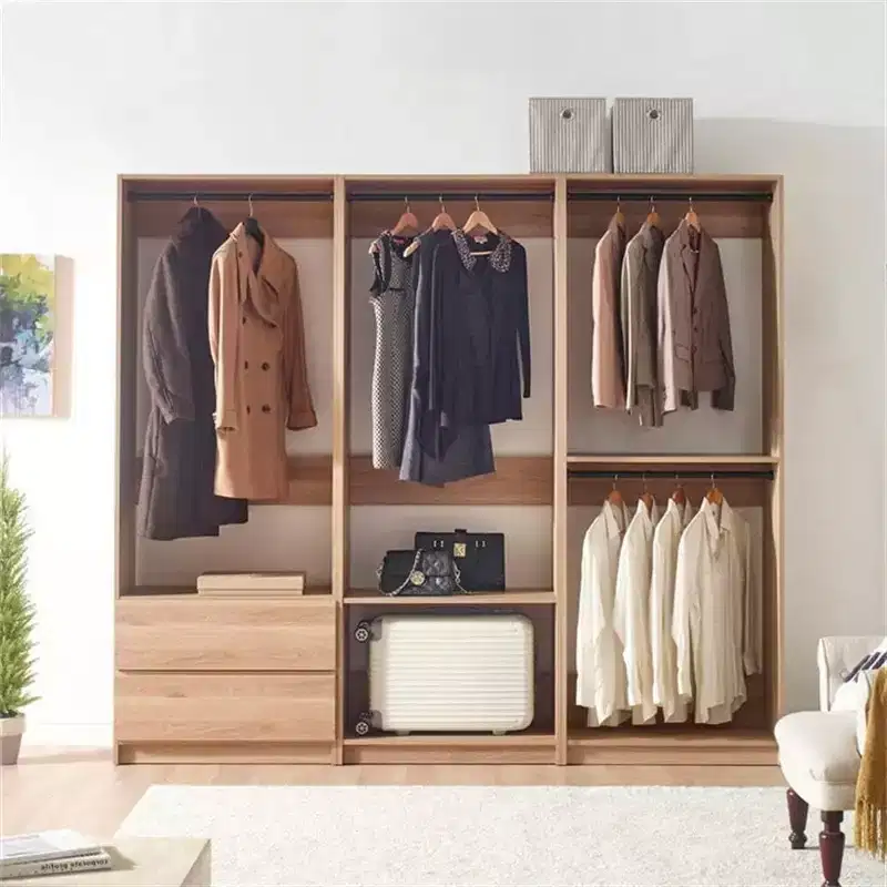 Freestanding Walk-In Closet System – Modular Engineered Wood, Gray Finish, 94.2