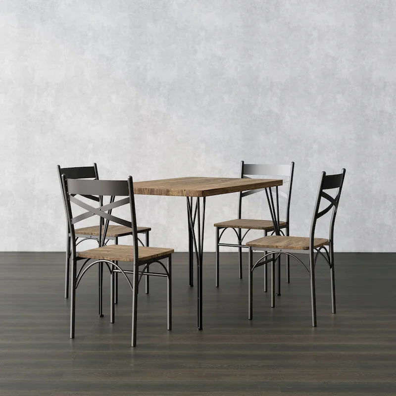 Zath Industrial Metal 5-Piece Dining Set by Furniture of America