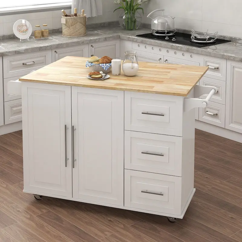 Multi Functional Kitchen Island&Cart/Buffet with Spice Rack and Towel Rack