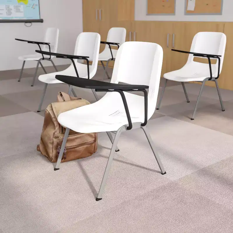 Flash Furniture Ergonomic Shell Chair with Left Handed Flip-Up Tablet Arm