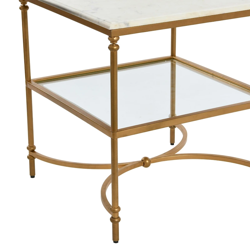 Marble and Metal End Table
