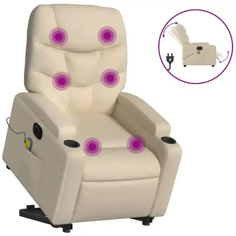 XL Stand Up Massage Recliner Chair Light grey