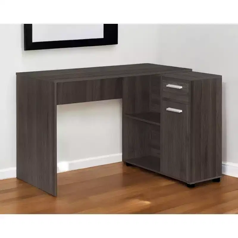 HomeRoots 46 Brown Wood L Shape Computer Desk
