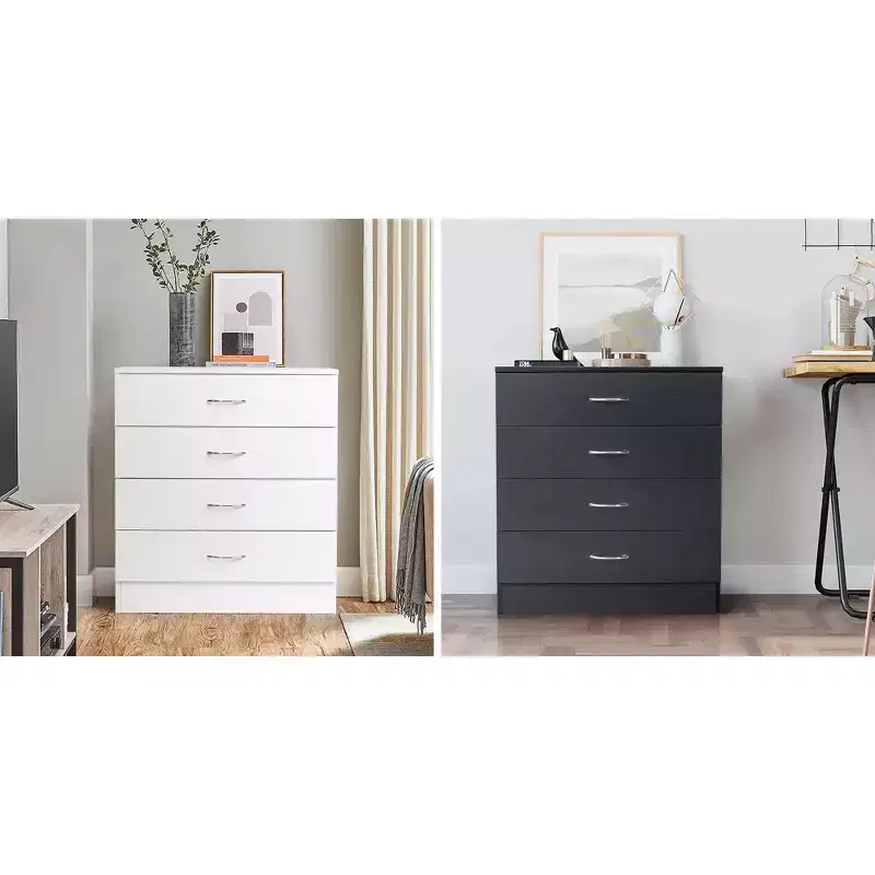 4-Drawer White Particle Board 25.98