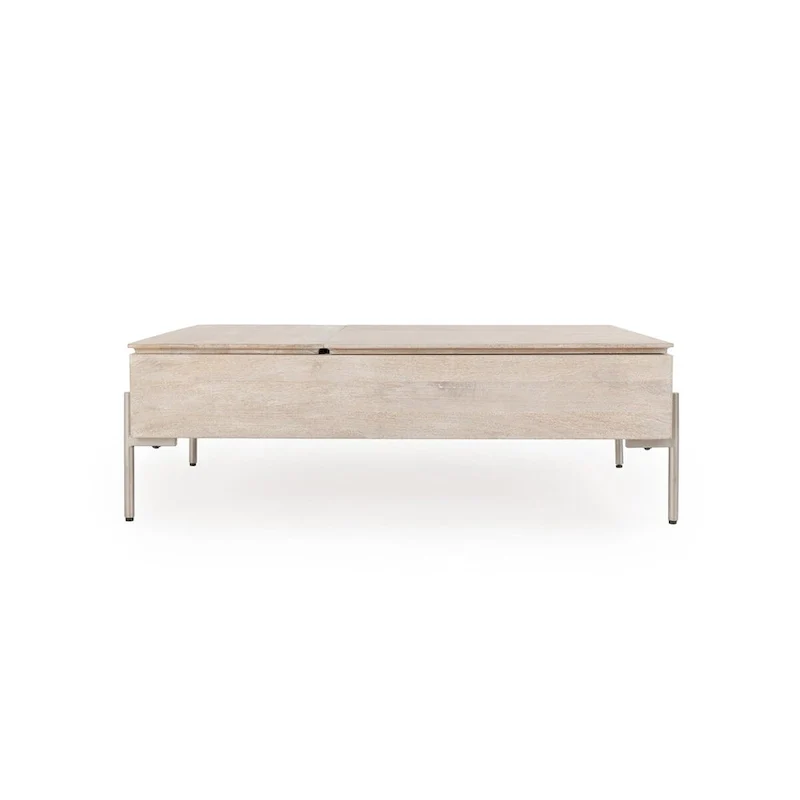 Classic Home Rocklin Mango Wood Lift Top Coffee Table in White
