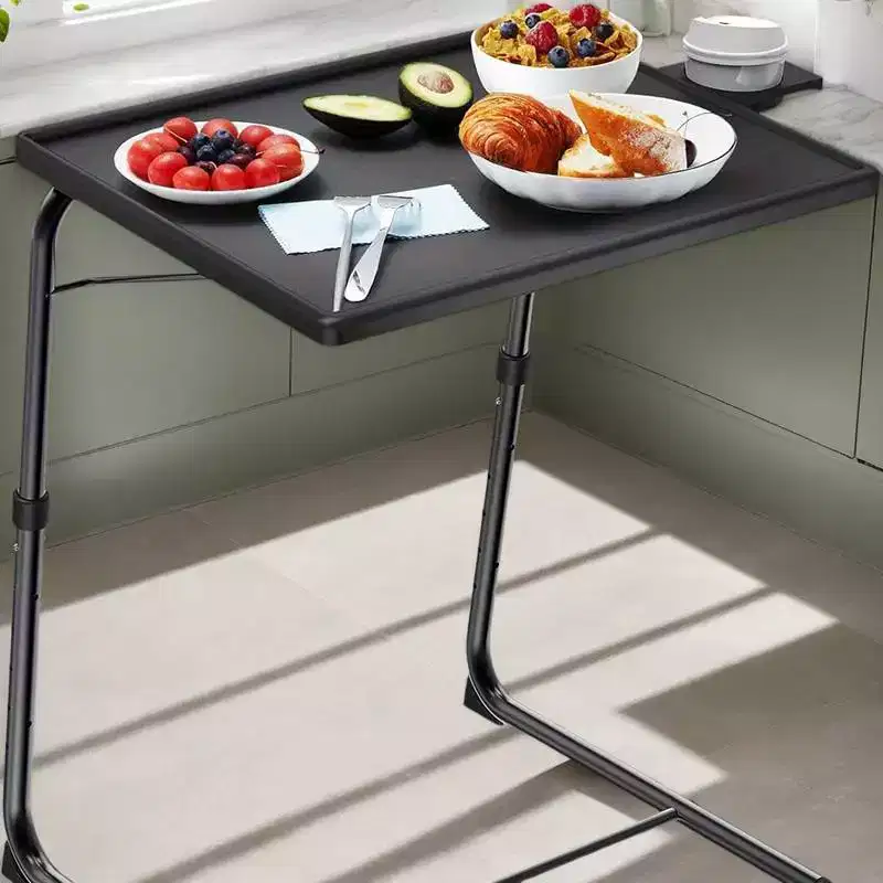 2 PCS TV Tray Table, Folding Table Trays, w/6 Height & 3 Tilt Angle, TV Tray Table w/Cup Holder, Dinner Tray for Eating on Couch, Laptop, Bed Couch