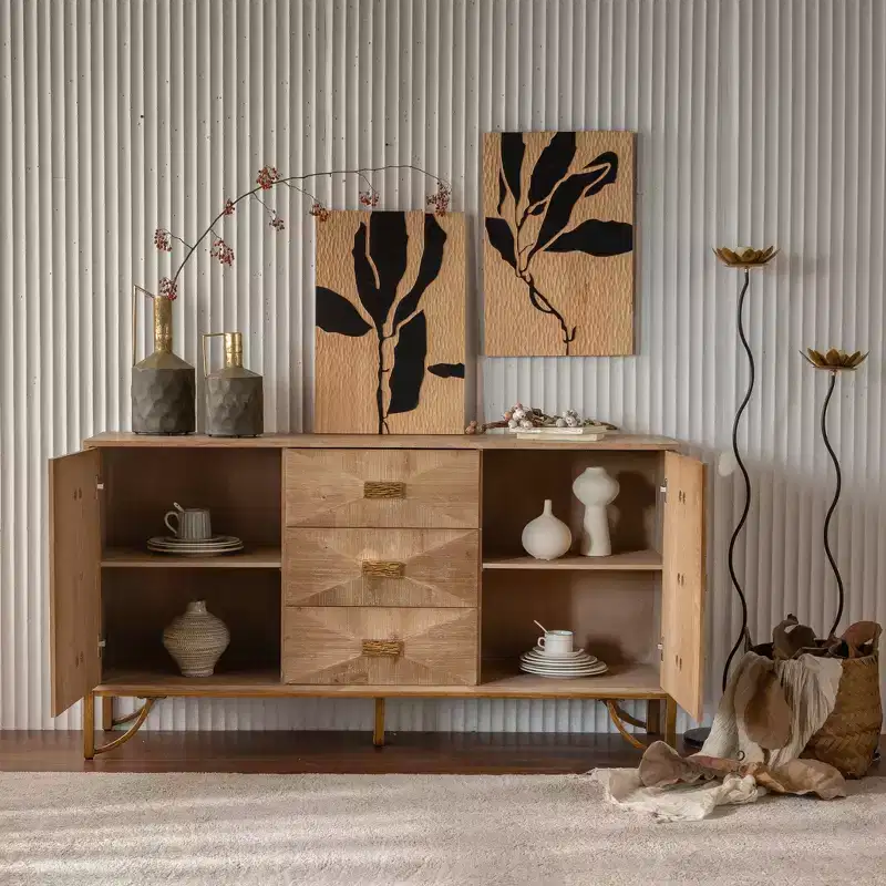 Light Wood 6-Drawer Dresser & Chest with Smooth Sliding Drawers