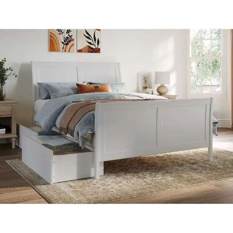 Portland Platform Bed with Matching Footboard & Storage Drawers