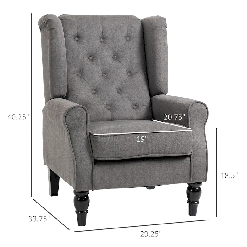 HOMCOM Copper Grove Guanta Tufted Wood Leg Accent Chair