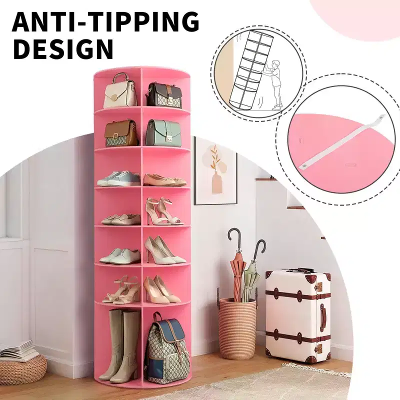 7-Tier 360 Rotating WPC Shoe Rack 72.4 Height