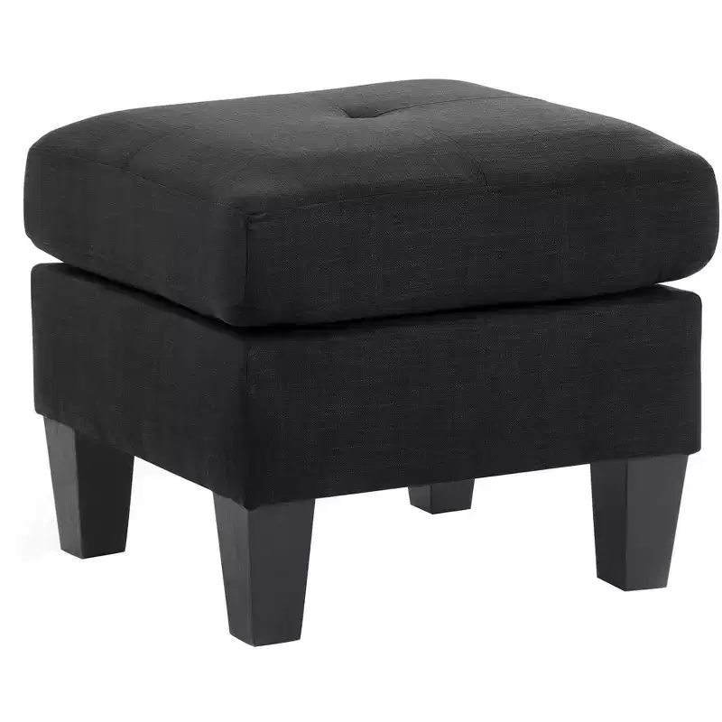 Passion Furniture Newbury Polyester Upholstered Ottoman