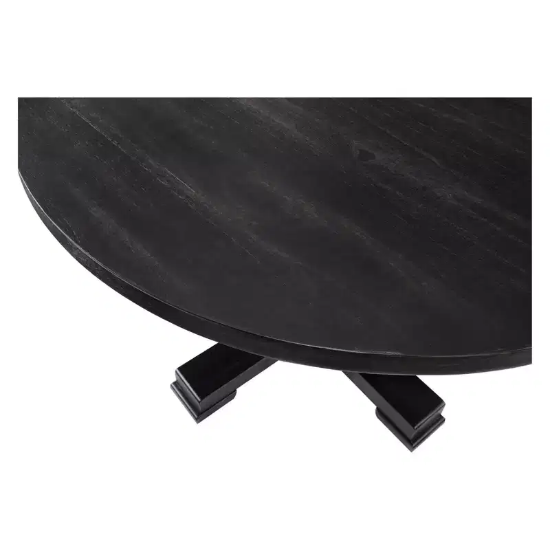 Carolina Living 47" Bence Round Pedestal Dining Table Black