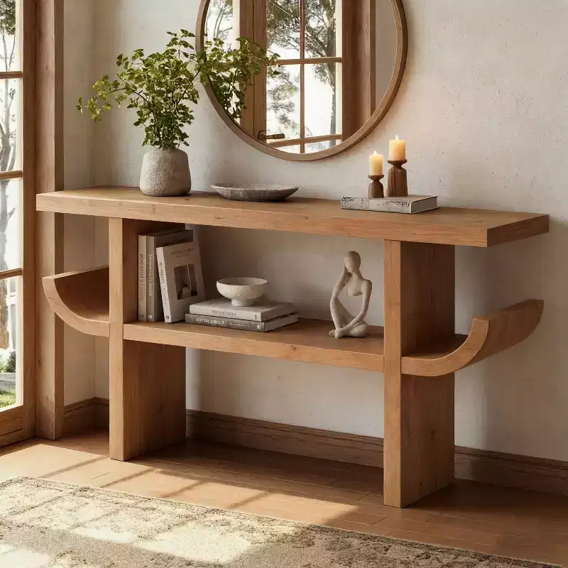 Christopher Knight Home Devika Modern Wooden Console Table with Open Shelf
