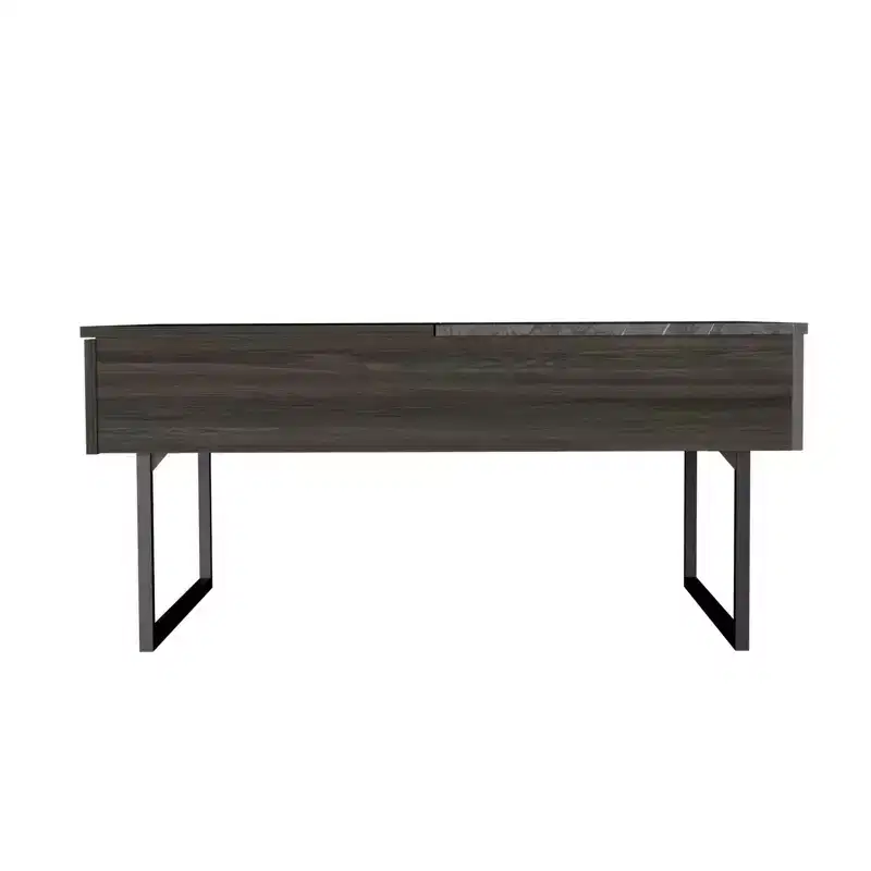 Turin Coffee Table Espresso - Boahaus: Lift-Top, Concealed Storage, Double Pedestal Base