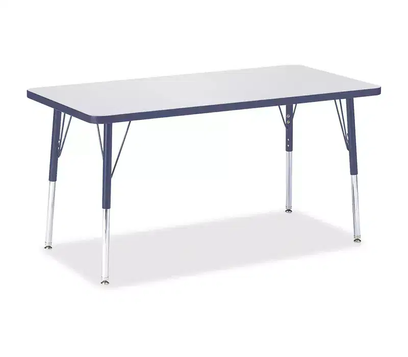 Adult Height Color Edge Rectangle Table (24 x 48) in Blue