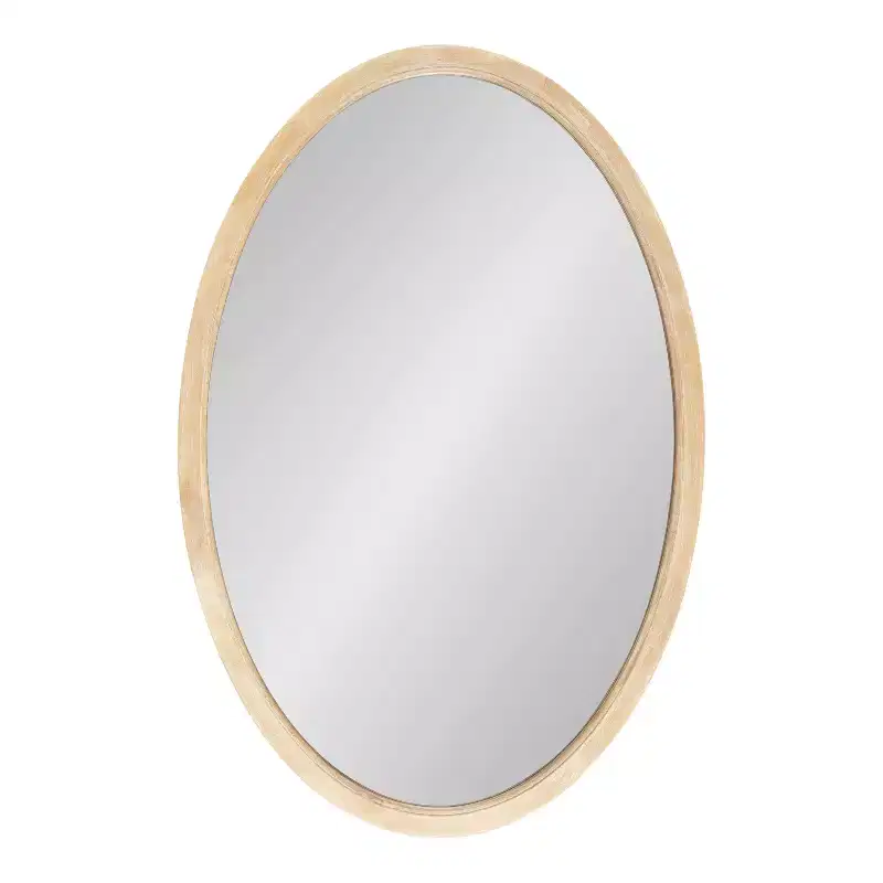 Kate & Laurel All Things Decor 24"x36" Hogan Oval Framed Mirror Natural