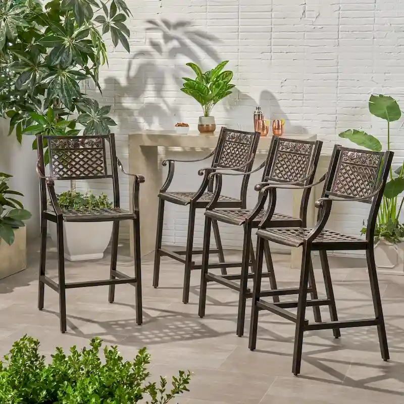 Tahoe Outdoor 29 Aluminum Barstool (Set of 4) by Christopher Knight Home