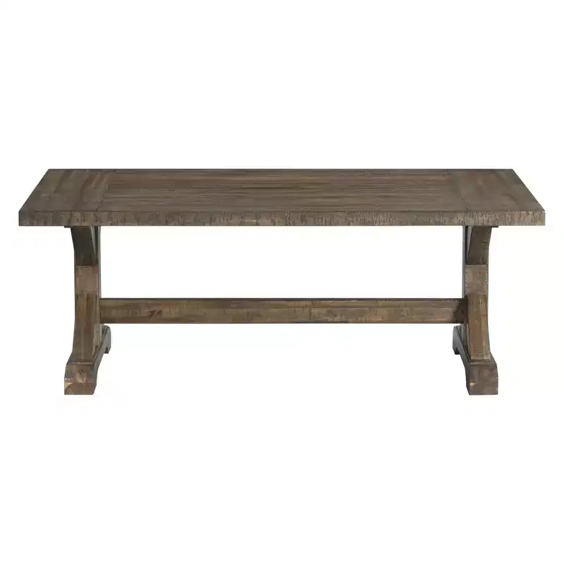 Flynn Trestle Coffee Table Walnut Brown - Picket House Furnishings: Rustic Rectangle Accent Table, Distressed Finish