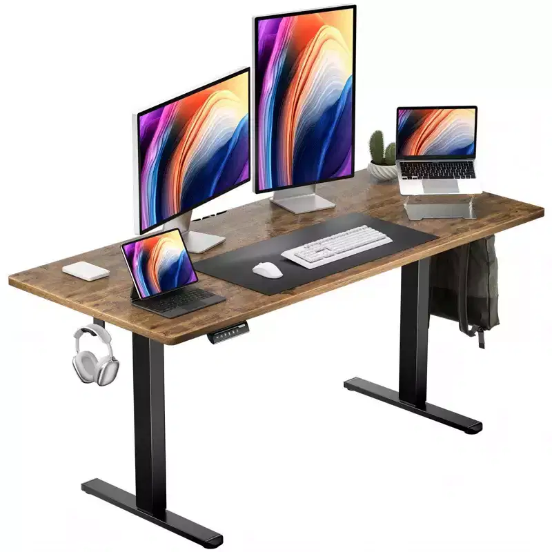 ErGear 63 X 28 inch Electric lift desk, adjustable height upright electric desk, ergonomic electric office desk, electric standing table.