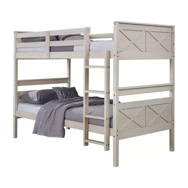 Twin Over Twin Solid Wood Standard Bunk Bed, Twin Bed Convertible