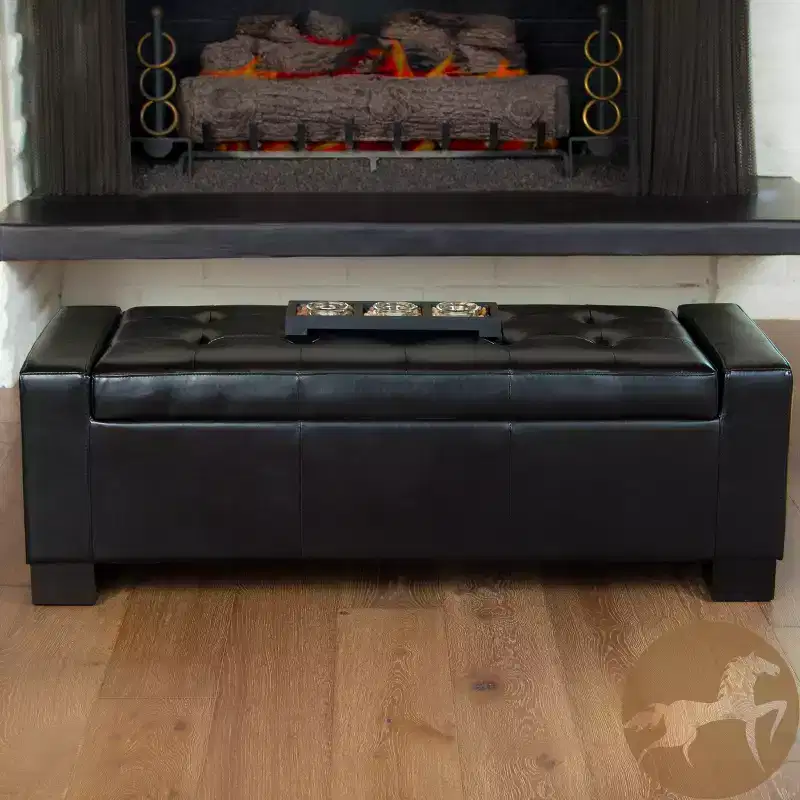 Contemporary Tufted Upholstered Storage Ottoman Bench