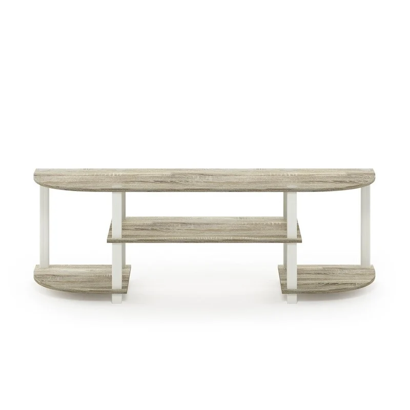 Furinno 11058 Turn-S-Tube Wide TV Entertainment Center, Sonoma Oak/White