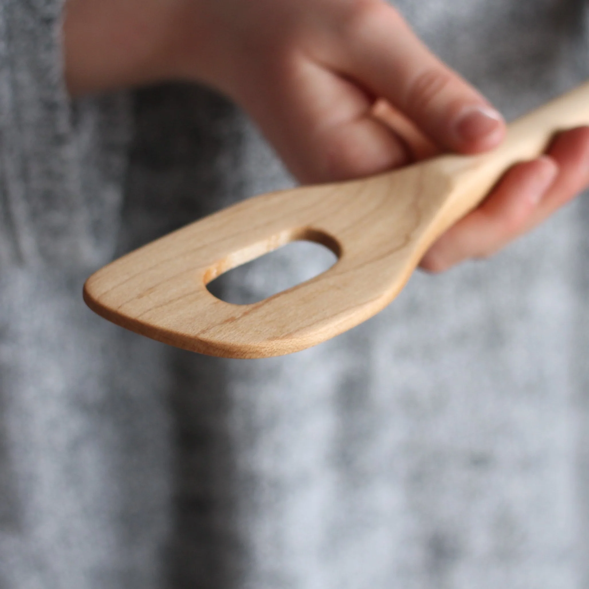 Handmade Wooden Batter Spatula with Hole