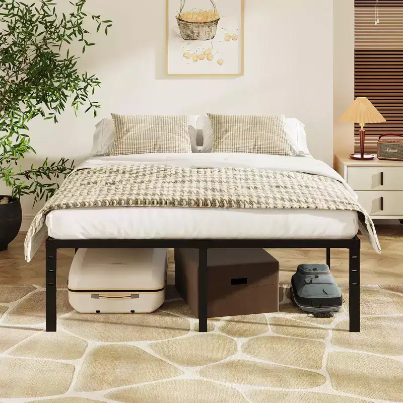 Karl Home 16 inch Height Twin Size Bed Frames Heavy Duty, Metal Platform Bed No Box Spring Needed