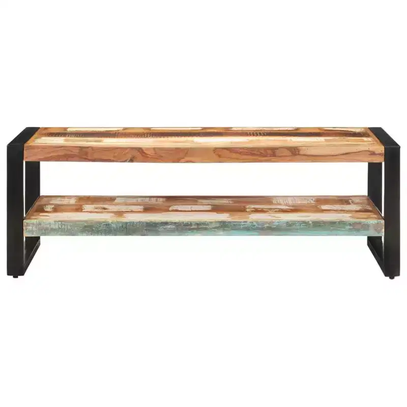 XL Coffee Table Mixed Solid reclaimed wood and powder-coated iron