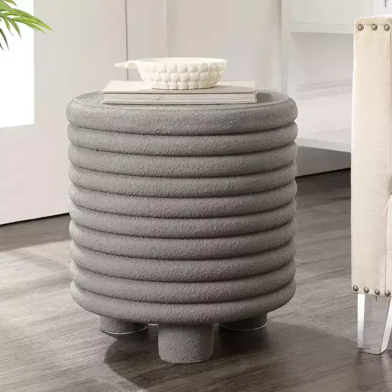JONATHAN Y Evans 18 Minimalist Modern 3-Legged Drum Indoor/Outdoor Accent Table