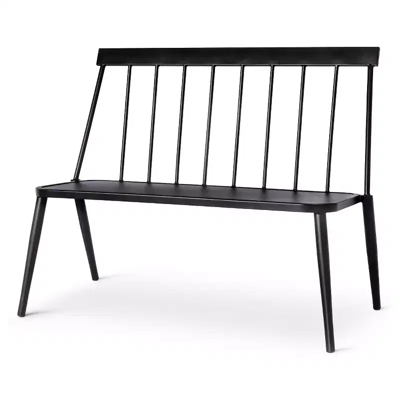 Windsor Metal Stack Patio Bench Black - Threshold™
