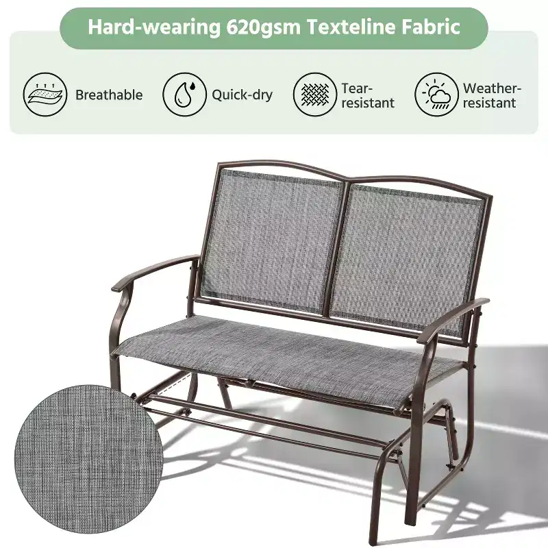 Yaheetech Patio Swing Glider Bench with Steel Frame