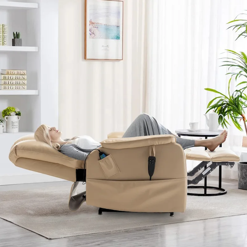 35.5W Dual Electric Power Lift Recliner,Massage&Heat,180 degrees