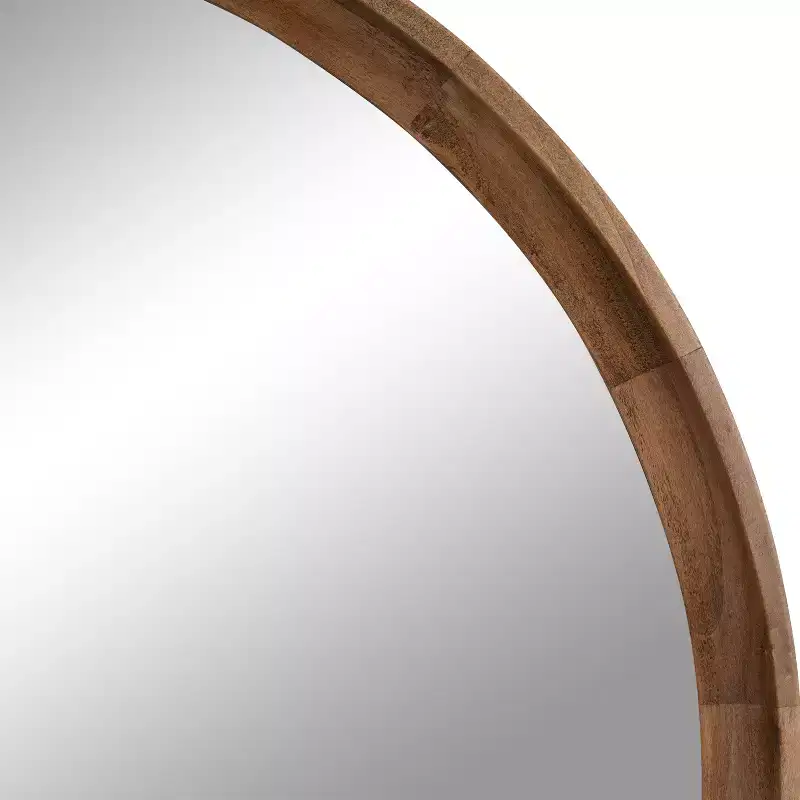 Kate and Laurel Hatherleigh Round Wood Wall Mirror
