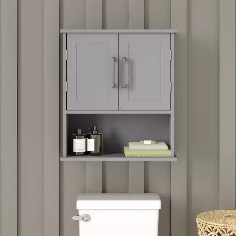 Wall Mounted Bathroom Medicine Cabinet – Adjustable Shelf, Dual Magnetic Doors, Display Shelf